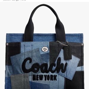 Coach New York Patchwork Denim Tote - Blue